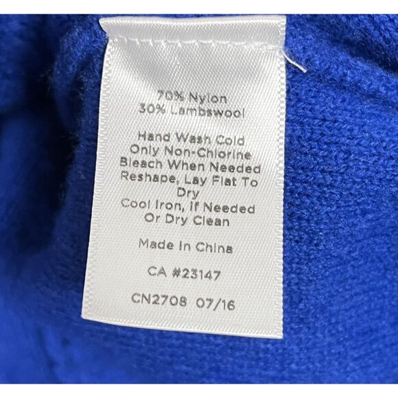 Talbots Lambswool Blend Blue Crewneck Sweater Size Medium - Picture 4 of 5